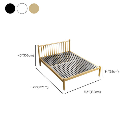 Metal Contemporary Standard Bed with Metal Legs Bed Frame with Headboard