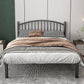 Metal Glam Slat Bed with Headboard Standard Bed with Metal Legs Queen Black Half-Covered Clearhalo 'Bedroom Furniture' 'Beds' 'furn' 'furn_beds' 'Furniture' 6591615