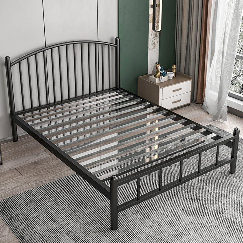 Metal Glam Slat Bed with Headboard Standard Bed with Metal Legs Black 13 Beams Clearhalo 'Bedroom Furniture' 'Beds' 'furn' 'furn_beds' 'Furniture' 6591616