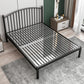Metal Glam Slat Bed with Headboard Standard Bed with Metal Legs Full Black Half-Covered Clearhalo 'Bedroom Furniture' 'Beds' 'furn' 'furn_beds' 'Furniture' 6591620