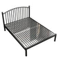 Metal Glam Slat Bed with Headboard Standard Bed with Metal Legs Twin XL Black Half-Covered Clearhalo 'Bedroom Furniture' 'Beds' 'furn' 'furn_beds' 'Furniture' 6591622