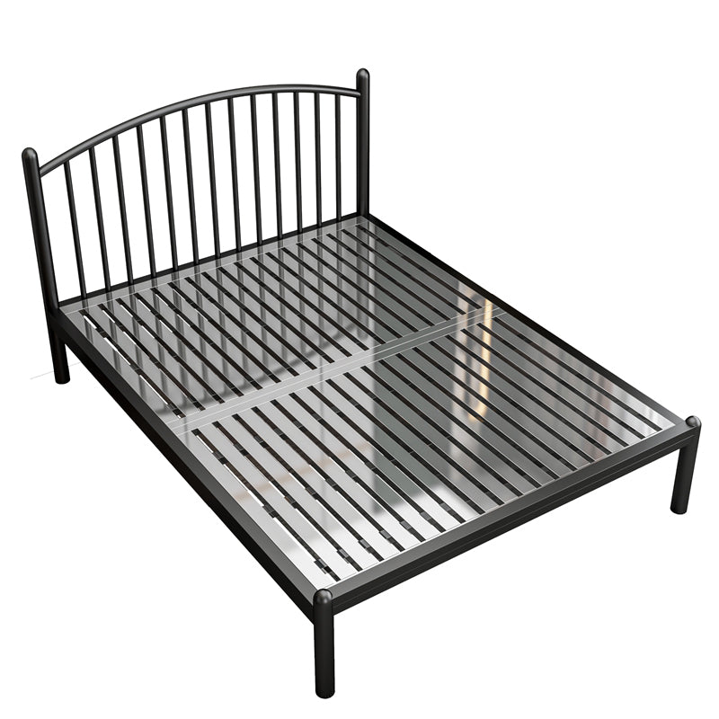 Metal Glam Slat Bed with Headboard Standard Bed with Metal Legs Twin XL Black Half-Covered Clearhalo 'Bedroom Furniture' 'Beds' 'furn' 'furn_beds' 'Furniture' 6591622