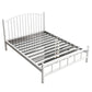 Metal Glam Slat Bed with Headboard Standard Bed with Metal Legs Twin XL White 13 Beams Clearhalo 'Bedroom Furniture' 'Beds' 'furn' 'furn_beds' 'Furniture' 6591625