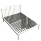 Metal Glam Slat Bed with Headboard Standard Bed with Metal Legs Twin XL White Half-Covered Clearhalo 'Bedroom Furniture' 'Beds' 'furn' 'furn_beds' 'Furniture' 6591629