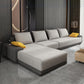 Contemporary Style Seating Pillows Recessed Arm Living Room Stationary Sofa Grey Cotton and Linen Left Clearhalo 'furn' 'furn_sectionals' 'Furniture' 'Living Room Furniture' 'Sectionals' 6591675