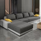 Contemporary Style Seating Pillows Recessed Arm Living Room Stationary Sofa Dark Gray Cotton and Linen Left Clearhalo 'furn' 'furn_sectionals' 'Furniture' 'Living Room Furniture' 'Sectionals' 6591678