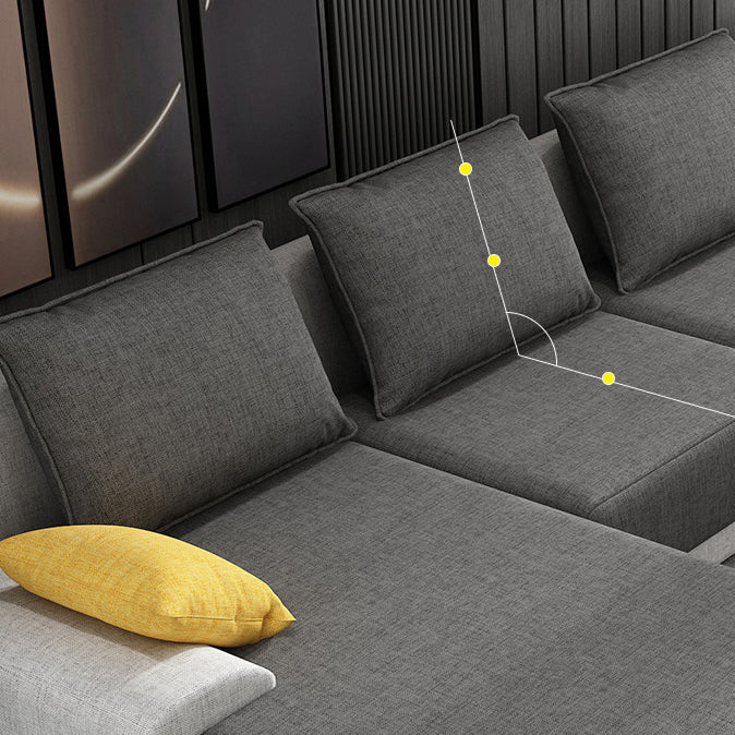 Contemporary Style Seating Pillows Recessed Arm Living Room Stationary Sofa Clearhalo 'furn' 'furn_sectionals' 'Furniture' 'Living Room Furniture' 'Sectionals' 6591686