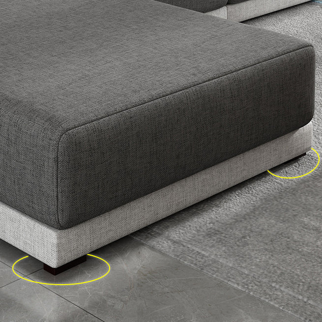 Contemporary Style Seating Pillows Recessed Arm Living Room Stationary Sofa Clearhalo 'furn' 'furn_sectionals' 'Furniture' 'Living Room Furniture' 'Sectionals' 6591688