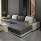 Contemporary Style Seating Pillows Recessed Arm Living Room Stationary Sofa Dark Grey Light Grey Tech Cloth Right Clearhalo 'furn' 'furn_sectionals' 'Furniture' 'Living Room Furniture' 'Sectionals' 6591697