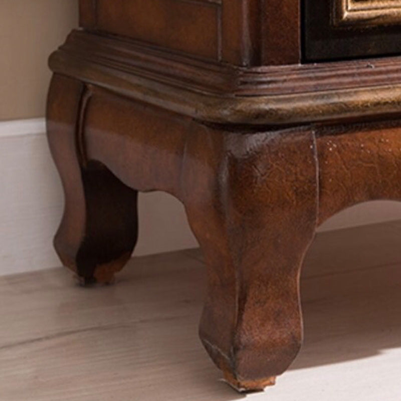 Door Cabinet Mid Century Distressed Solid Wood Storage Cabinet with Drawers Clearhalo 'Cabinets & Chests' 'cabinets_chests' 'furn' 'furn_cabinets_chests' 'Furniture' 'Living Room Furniture' 6591707