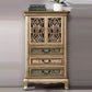 Door Cabinet Mid Century Distressed Solid Wood Storage Cabinet with Drawers 39"L x 15"W x 67"H Gold Clearhalo 'Cabinets & Chests' 'cabinets_chests' 'furn' 'furn_cabinets_chests' 'Furniture' 'Living Room Furniture' 6591713