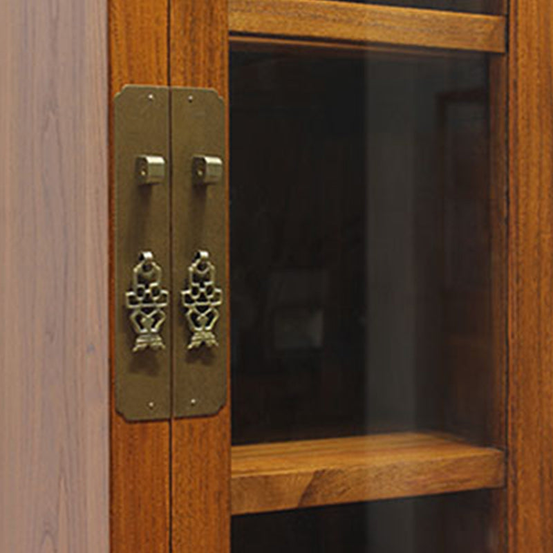 74.8" Tall 4 -drawer Accent Cabinet Solid Wood Glass Paned Chest Clearhalo 'Cabinets & Chests' 'cabinets_chests' 'furn' 'furn_cabinets_chests' 'Furniture' 'Living Room Furniture' 6591733