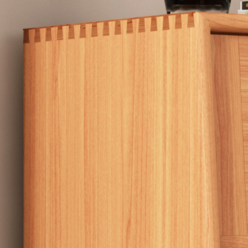 2 - Door and 1 - Drawer Pine Wood Chest 43.3" Tall Glass Paned Side Cabinet Clearhalo 'Cabinets & Chests' 'cabinets_chests' 'furn' 'furn_cabinets_chests' 'Furniture' 'Living Room Furniture' 6591789