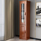 76.8" Tall Solid Wood Accent Cabinet Glass Paned 2 Doors Storage Cabinet Brown Clearhalo 'Cabinets & Chests' 'cabinets_chests' 'furn' 'furn_cabinets_chests' 'Furniture' 'Living Room Furniture' 6591793