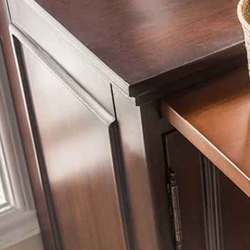 15.7" W 1 - Door Accent Cabinet in Rubberwood with Open Storage Clearhalo 'Cabinets & Chests' 'cabinets_chests' 'furn' 'furn_cabinets_chests' 'Furniture' 'Living Room Furniture' 6591812