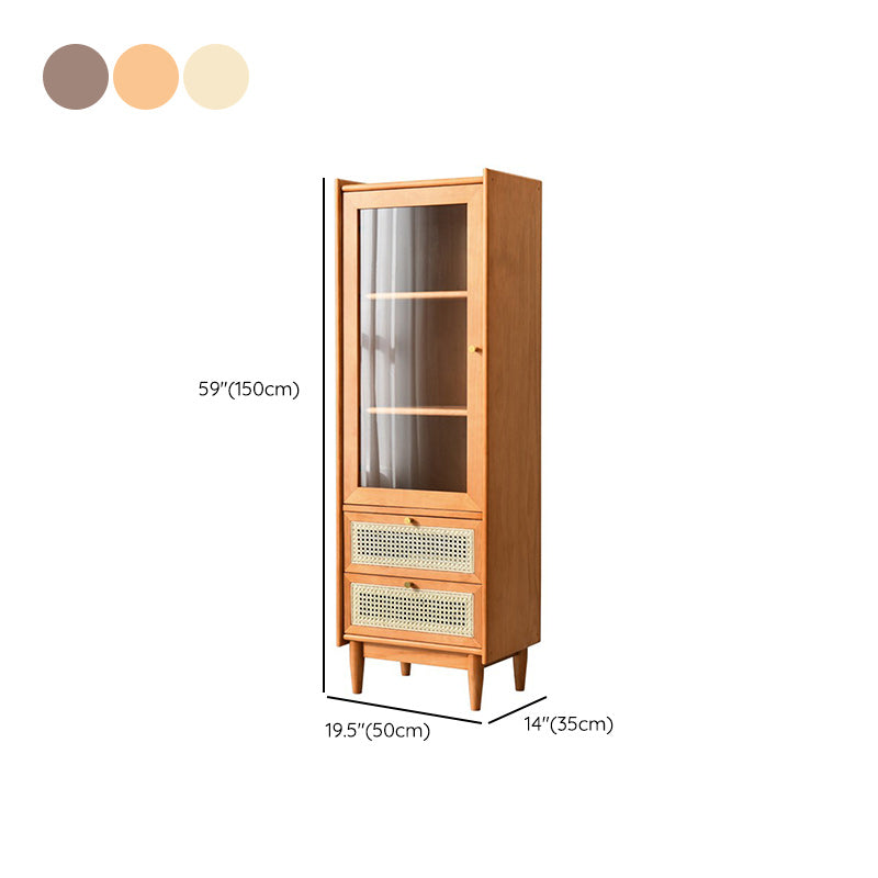 Stain Resistant Storage Cabinet Glass Paned Standard Cabinet Clearhalo 'Cabinets & Chests' 'cabinets_chests' 'furn' 'furn_cabinets_chests' 'Furniture' 'Living Room Furniture' 6591832