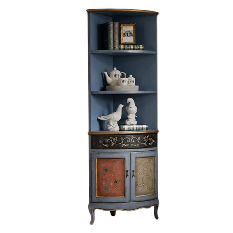 70.9" Tall Distressed Wood Corner Cabinet 1 - Drawers and 2 - Door Chest Clearhalo 'Cabinets & Chests' 'cabinets_chests' 'furn' 'furn_cabinets_chests' 'Furniture' 'Living Room Furniture' 6591837