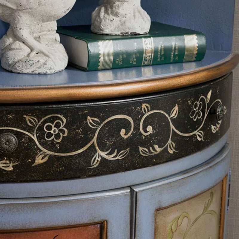 70.9" Tall Distressed Wood Corner Cabinet 1 - Drawers and 2 - Door Chest Clearhalo 'Cabinets & Chests' 'cabinets_chests' 'furn' 'furn_cabinets_chests' 'Furniture' 'Living Room Furniture' 6591841