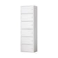 Contemporary Simple Rectangular Wood Cabinet with Doors and Drawers 15.7"L x 9.8"W x 63"H White Clearhalo 'Cabinets & Chests' 'cabinets_chests' 'furn' 'furn_cabinets_chests' 'Furniture' 'Living Room Furniture' 6591845