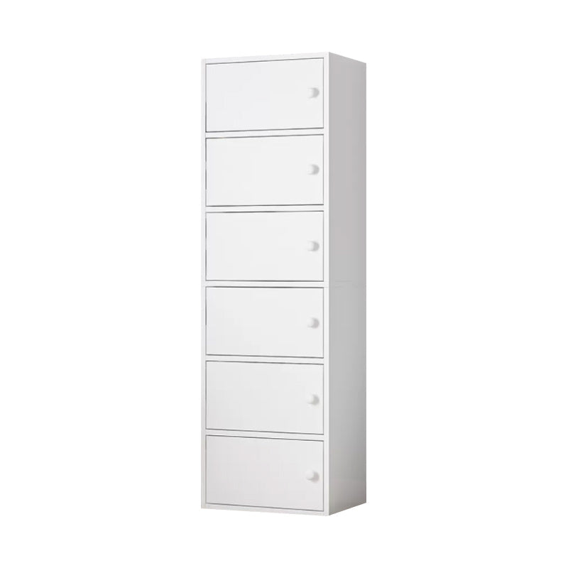 Contemporary Simple Rectangular Wood Cabinet with Doors and Drawers 15.7"L x 9.8"W x 63"H White Clearhalo 'Cabinets & Chests' 'cabinets_chests' 'furn' 'furn_cabinets_chests' 'Furniture' 'Living Room Furniture' 6591845