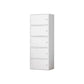 Contemporary Simple Rectangular Wood Cabinet with Doors and Drawers 15.7"L x 9.8"W x 52"H White Clearhalo 'Cabinets & Chests' 'cabinets_chests' 'furn' 'furn_cabinets_chests' 'Furniture' 'Living Room Furniture' 6591846