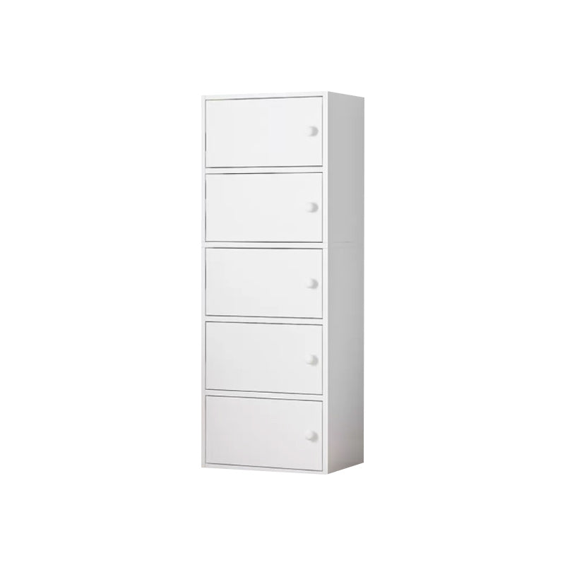 Contemporary Simple Rectangular Wood Cabinet with Doors and Drawers 15.7"L x 9.8"W x 52"H White Clearhalo 'Cabinets & Chests' 'cabinets_chests' 'furn' 'furn_cabinets_chests' 'Furniture' 'Living Room Furniture' 6591846