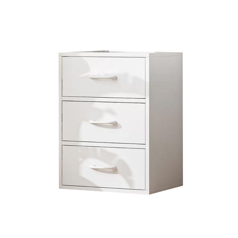 Contemporary Simple Rectangular Wood Cabinet with Doors and Drawers 19"L x 12"W x 22"H White Clearhalo 'Cabinets & Chests' 'cabinets_chests' 'furn' 'furn_cabinets_chests' 'Furniture' 'Living Room Furniture' 6591851