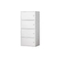 Contemporary Simple Rectangular Wood Cabinet with Doors and Drawers 15.7"L x 9.8"W x 41.3"H White Clearhalo 'Cabinets & Chests' 'cabinets_chests' 'furn' 'furn_cabinets_chests' 'Furniture' 'Living Room Furniture' 6591854
