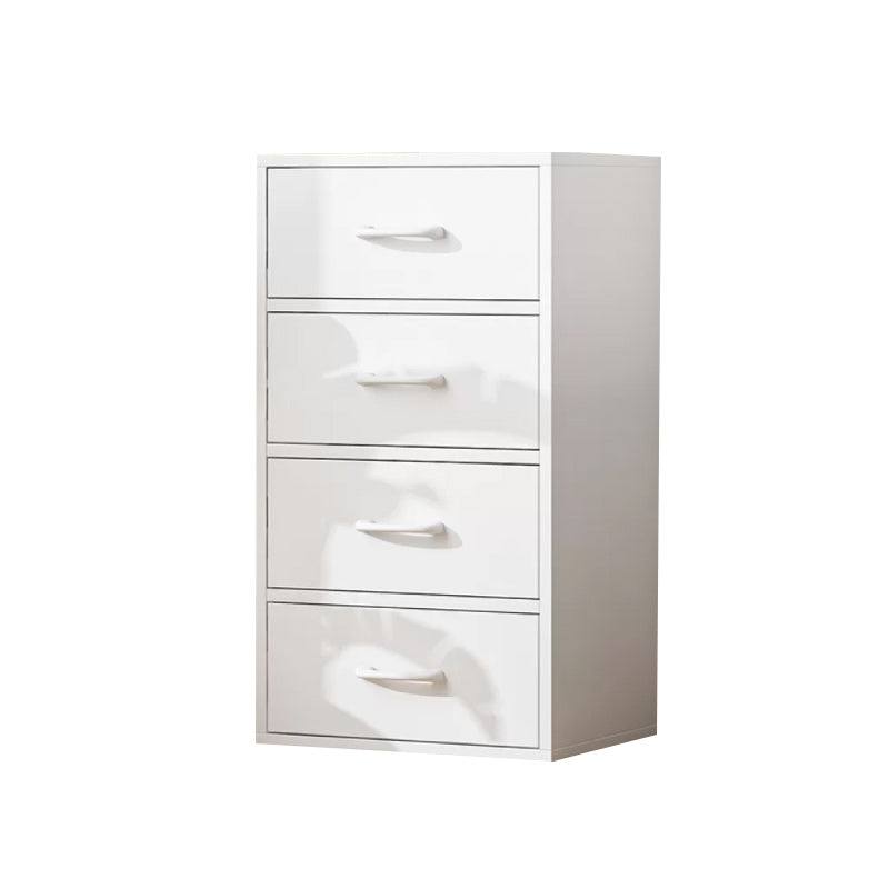 Contemporary Simple Rectangular Wood Cabinet with Doors and Drawers 19"L x 12"W x 30"H White Clearhalo 'Cabinets & Chests' 'cabinets_chests' 'furn' 'furn_cabinets_chests' 'Furniture' 'Living Room Furniture' 6591858
