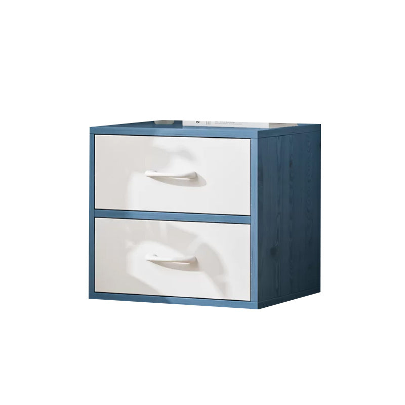 Contemporary Simple Rectangular Wood Cabinet with Doors and Drawers 19"L x 12"W x 15"H Blue-White Clearhalo 'Cabinets & Chests' 'cabinets_chests' 'furn' 'furn_cabinets_chests' 'Furniture' 'Living Room Furniture' 6591863