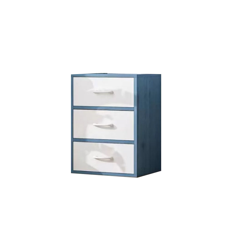 Contemporary Simple Rectangular Wood Cabinet with Doors and Drawers 19"L x 12"W x 22"H Blue-White Clearhalo 'Cabinets & Chests' 'cabinets_chests' 'furn' 'furn_cabinets_chests' 'Furniture' 'Living Room Furniture' 6591864
