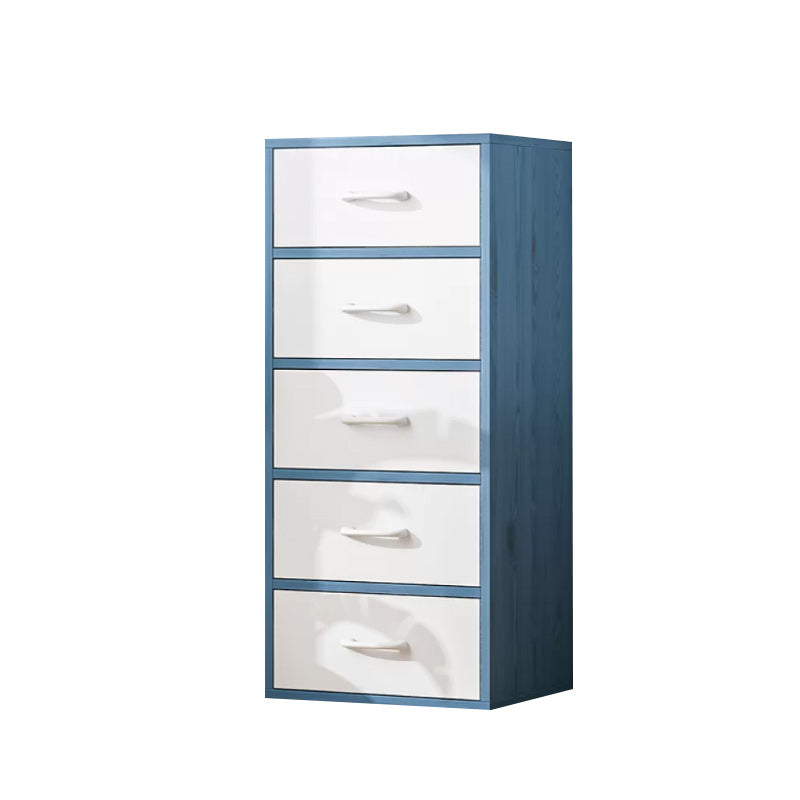 Contemporary Simple Rectangular Wood Cabinet with Doors and Drawers 19"L x 12"W x 37"H Blue-White Clearhalo 'Cabinets & Chests' 'cabinets_chests' 'furn' 'furn_cabinets_chests' 'Furniture' 'Living Room Furniture' 6591865