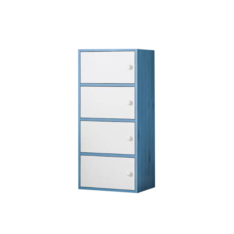 Contemporary Simple Rectangular Wood Cabinet with Doors and Drawers 15.7"L x 9.8"W x 41.3"H Blue-White Clearhalo 'Cabinets & Chests' 'cabinets_chests' 'furn' 'furn_cabinets_chests' 'Furniture' 'Living Room Furniture' 6591866