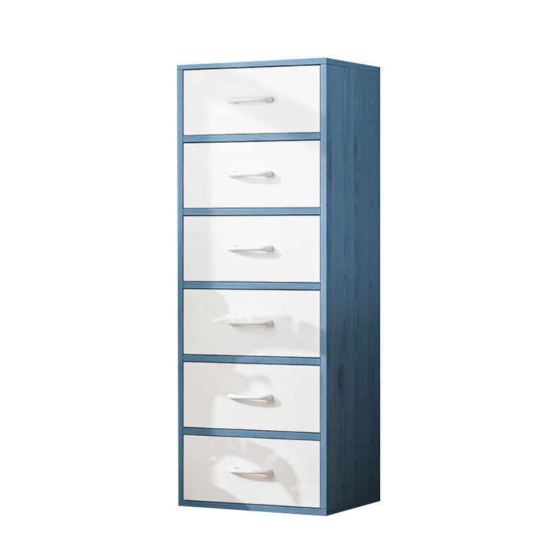 Contemporary Simple Rectangular Wood Cabinet with Doors and Drawers 18.9"L x 11.8"W x 45.3"H Blue-White Clearhalo 'Cabinets & Chests' 'cabinets_chests' 'furn' 'furn_cabinets_chests' 'Furniture' 'Living Room Furniture' 6591867