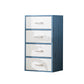 Contemporary Simple Rectangular Wood Cabinet with Doors and Drawers 19"L x 12"W x 30"H Blue-White Clearhalo 'Cabinets & Chests' 'cabinets_chests' 'furn' 'furn_cabinets_chests' 'Furniture' 'Living Room Furniture' 6591868