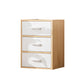 Contemporary Simple Rectangular Wood Cabinet with Doors and Drawers 19"L x 12"W x 22"H Natural Wood White Clearhalo 'Cabinets & Chests' 'cabinets_chests' 'furn' 'furn_cabinets_chests' 'Furniture' 'Living Room Furniture' 6591872