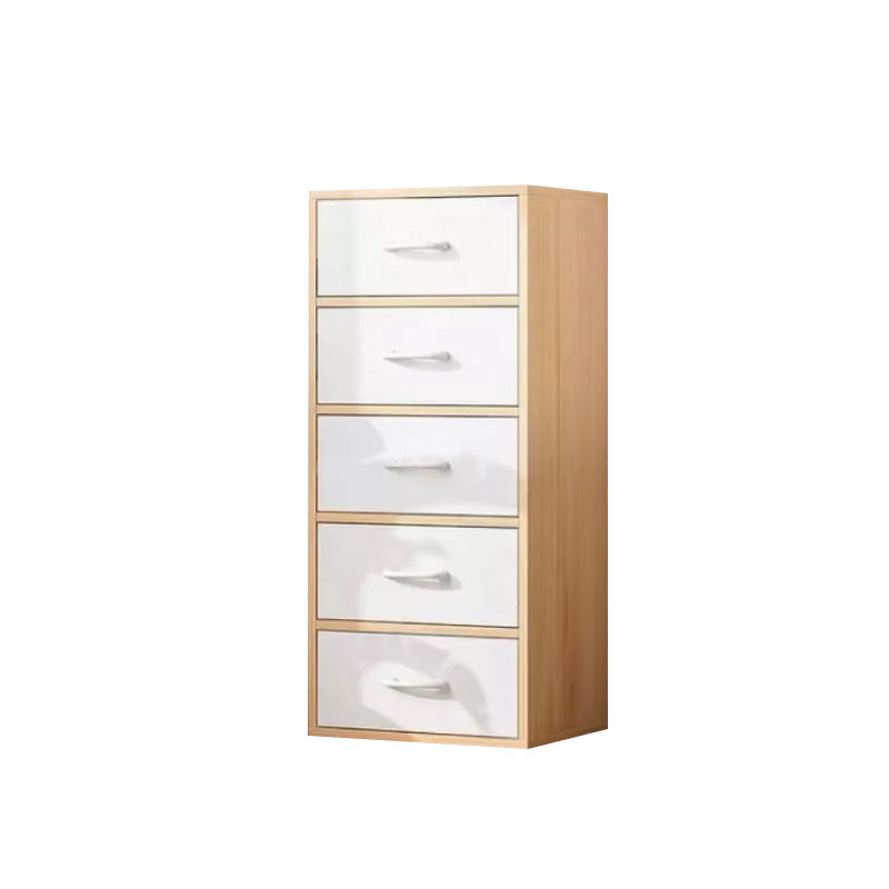 Contemporary Simple Rectangular Wood Cabinet with Doors and Drawers 19"L x 12"W x 37"H Natural Wood White Clearhalo 'Cabinets & Chests' 'cabinets_chests' 'furn' 'furn_cabinets_chests' 'Furniture' 'Living Room Furniture' 6591873