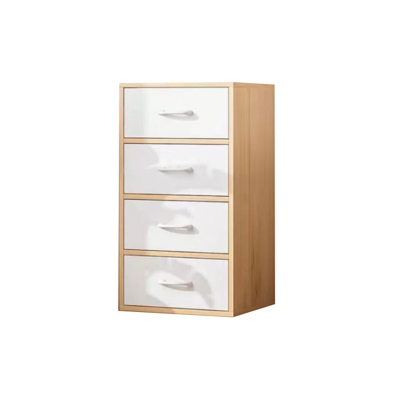 Contemporary Simple Rectangular Wood Cabinet with Doors and Drawers 19"L x 12"W x 30"H Natural Wood White Clearhalo 'Cabinets & Chests' 'cabinets_chests' 'furn' 'furn_cabinets_chests' 'Furniture' 'Living Room Furniture' 6591876