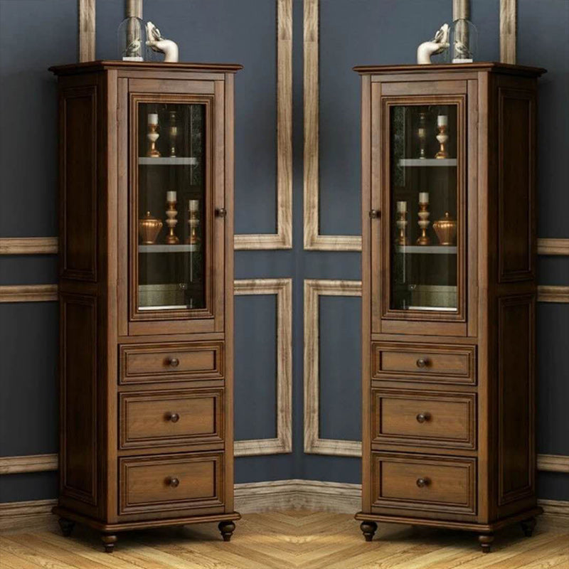 Scratch Resistant Storage Cabinet Glass Paned Standard Cabinet Clearhalo 'Cabinets & Chests' 'cabinets_chests' 'furn' 'furn_cabinets_chests' 'Furniture' 'Living Room Furniture' 6591886