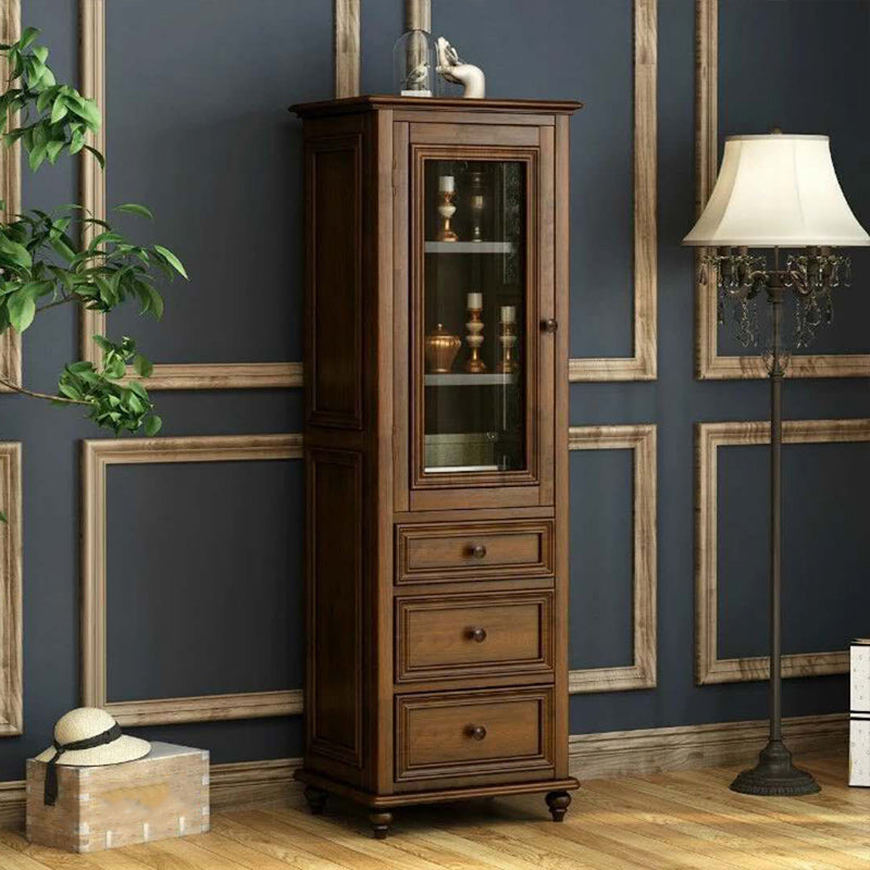 Scratch Resistant Storage Cabinet Glass Paned Standard Cabinet 24"L x 16"W x 67"H Clearhalo 'Cabinets & Chests' 'cabinets_chests' 'furn' 'furn_cabinets_chests' 'Furniture' 'Living Room Furniture' 6591888