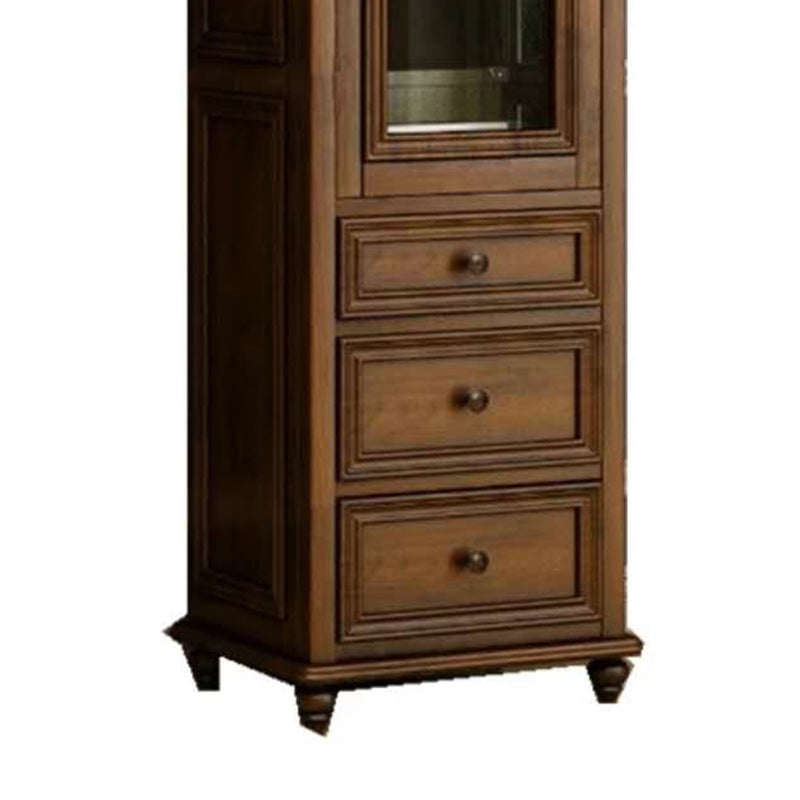 Scratch Resistant Storage Cabinet Glass Paned Standard Cabinet Clearhalo 'Cabinets & Chests' 'cabinets_chests' 'furn' 'furn_cabinets_chests' 'Furniture' 'Living Room Furniture' 6591890