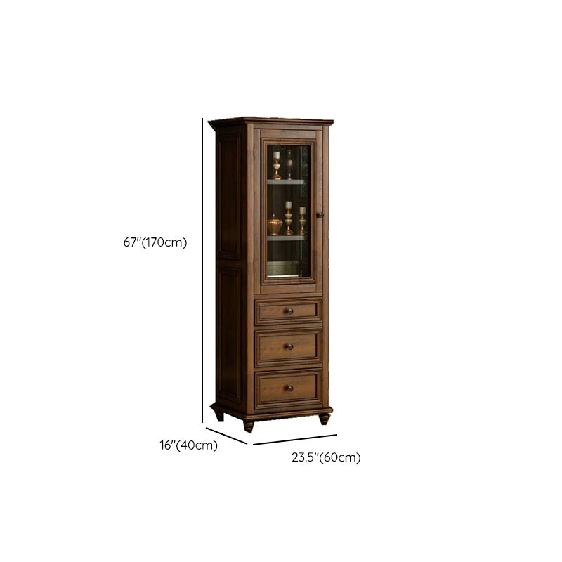 Scratch Resistant Storage Cabinet Glass Paned Standard Cabinet Clearhalo 'Cabinets & Chests' 'cabinets_chests' 'furn' 'furn_cabinets_chests' 'Furniture' 'Living Room Furniture' 6591898
