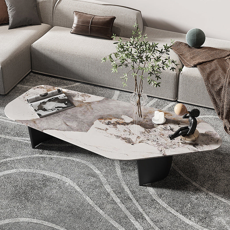 Contemporary Slate Coffee Table Single Free Form Coffee Table