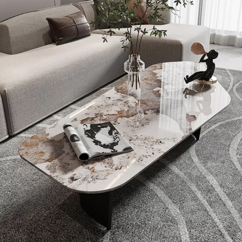 Contemporary Slate Coffee Table Single Free Form Coffee Table