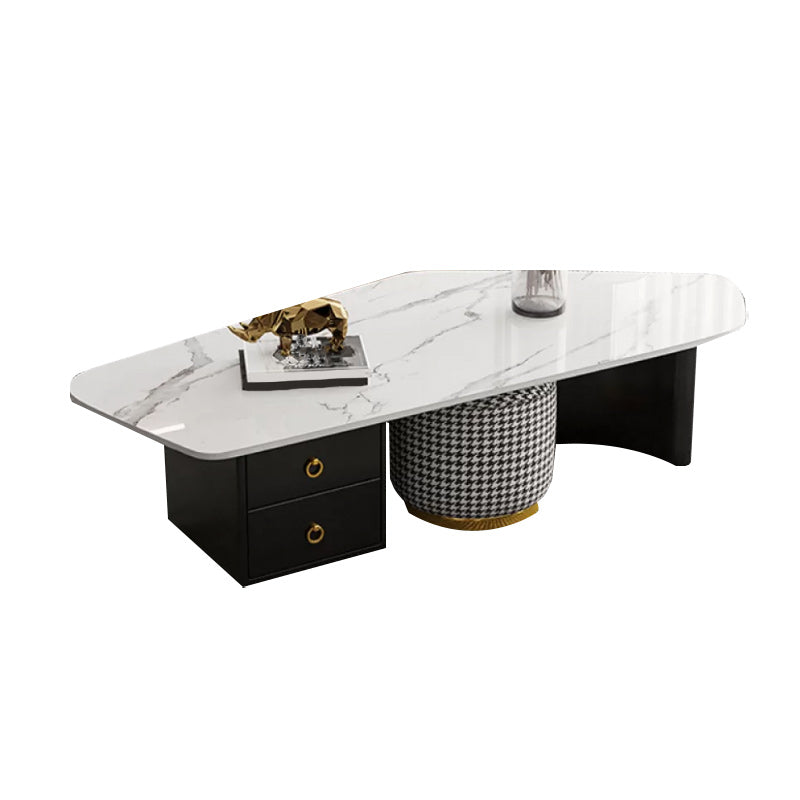 Contemporary Slate Coffee Table Single Free Form Coffee Table