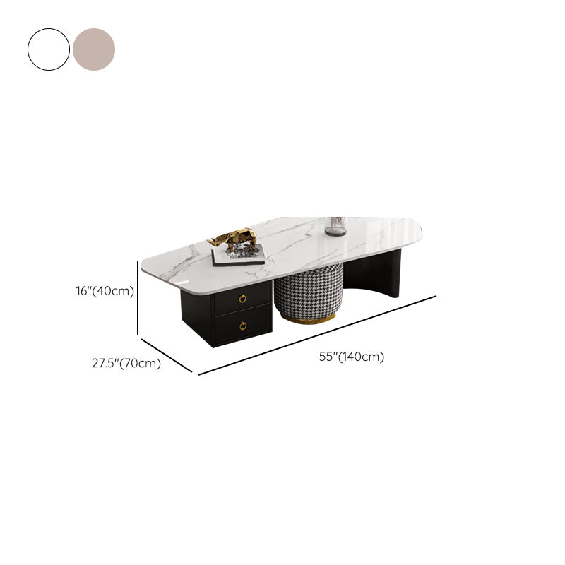 Contemporary Slate Coffee Table Single Free Form Coffee Table