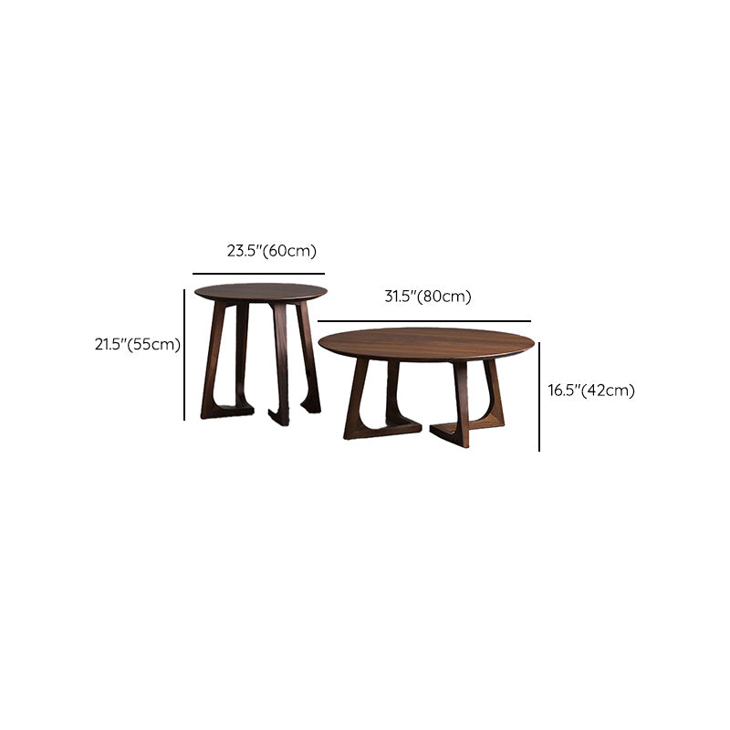 Contemporary Wooden Bunching Tables Round Medium Wood Coffee Table Clearhalo 'Coffee & Accent Tables' 'Coffee Tables' 'coffee_tables' 'furn' 'furn_coffee_tables' 'Furniture' 'Living Room Furniture' 6591965