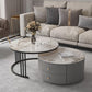 Modern Round End Table Living Room No Distressing Side Table with Drawers Marble Gray Clearhalo 'Coffee & Accent Tables' 'Coffee Tables' 'coffee_tables' 'furn' 'furn_coffee_tables' 'Furniture' 'Living Room Furniture' 6592056