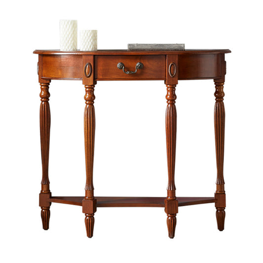 Tavolo vittoriano marrone tavolo con console di divano mezza luna per hall