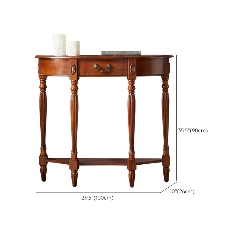 Tavolo vittoriano marrone tavolo con console di divano mezza luna per hall